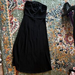 Black Strapless Maxi Dress - Classic Evening Silhouette